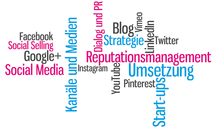 Isabella Andric - Blogbeitrag Social Media für Start-ups - Reputationsmanagement - Twitter - Youtube - Linkedin - Instagram - Vimeo - Google+ - Facebook - Social Selling - Tag Cloud